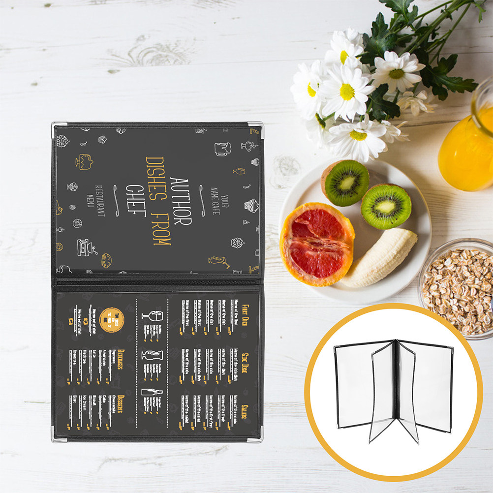 Home Cooking Easy Recipes - 2Pcs Clear Menu Covers Restaurant Menu