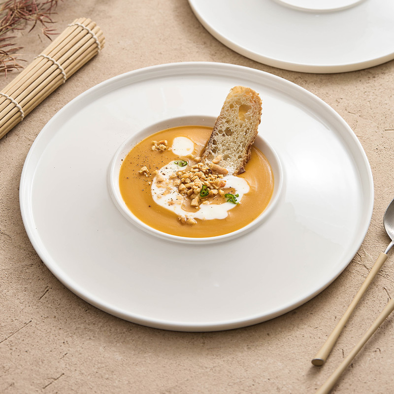 Home Cooking Dinner - Creative Concave Ceramic Dinner Plate Home