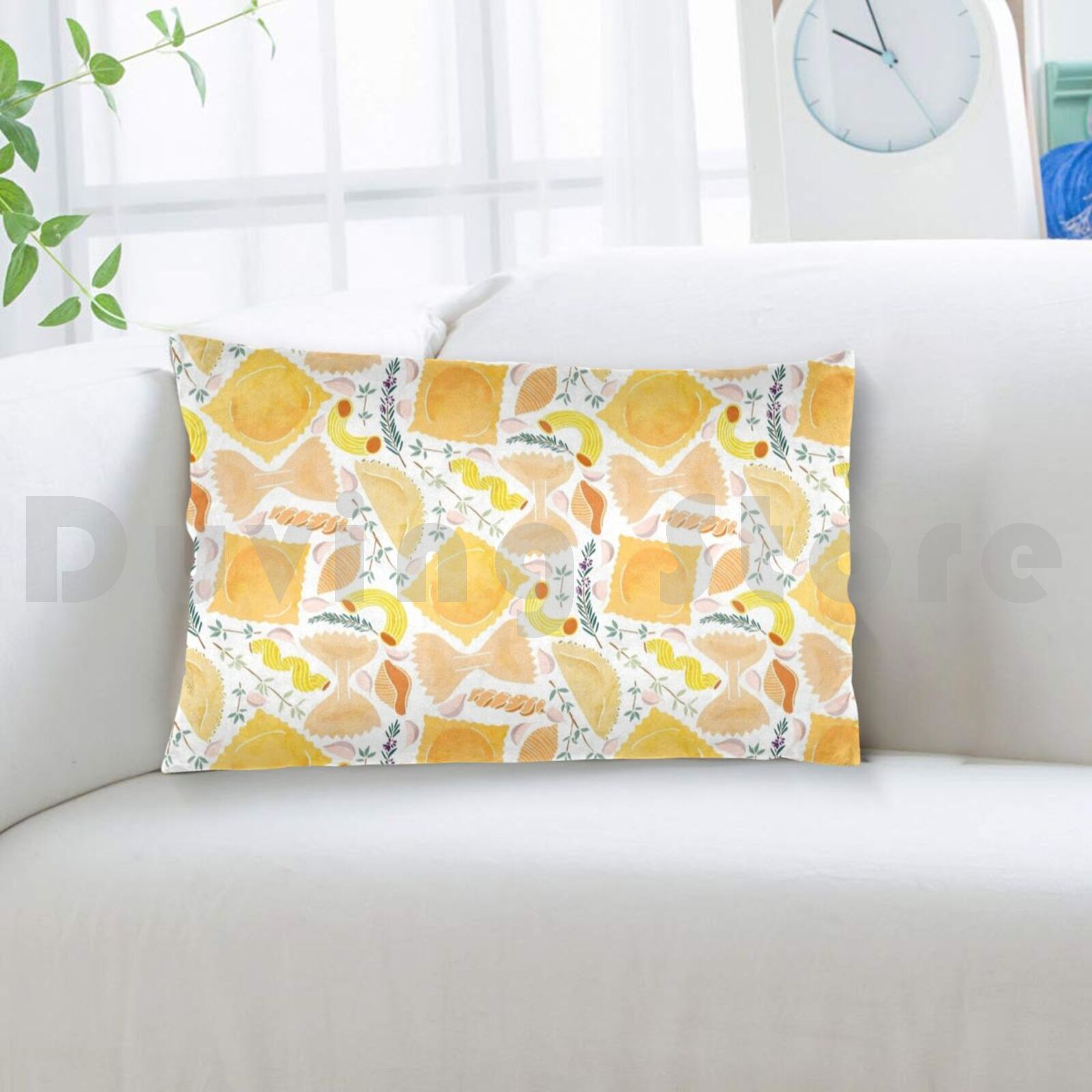 Pasta Pattern On White Pillow  - Home Cooking On 评论和价格
