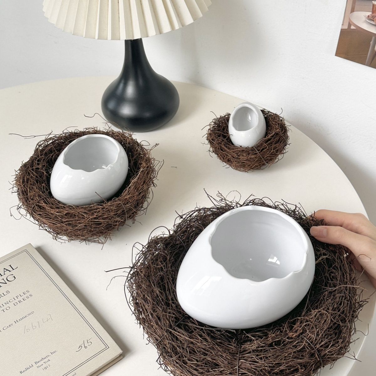 Modern Bird's Nest Ostrich Whi - Home Cooking Dinner 评论和价格