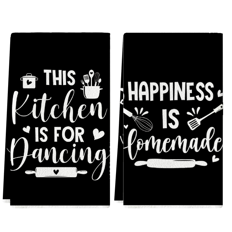 2Pcs, Kitchen Towels with Fun  - Home Cooking On 评论和价格