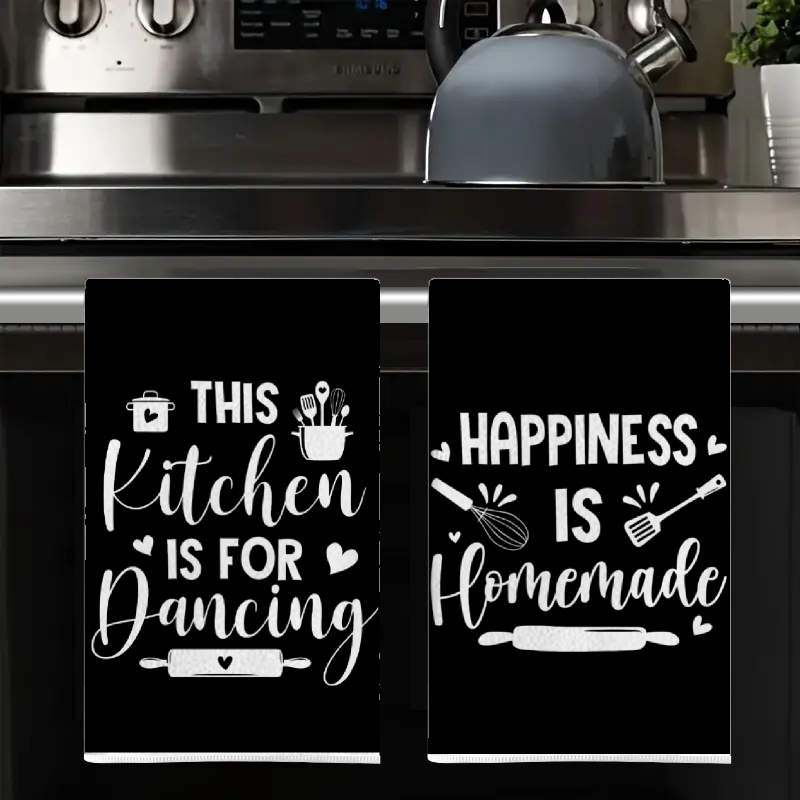 2Pcs, Kitchen Towels with Fun  - Home Cooking On 评论和价格